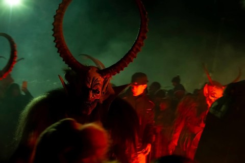 Devils, Perchten, Trebesing devils, fire, torches, Trebesing, Carinthia