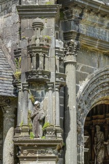 Side portal of the church, Enclos Paroissial parish of Guimiliau, Finistere Penn ar Bed department,