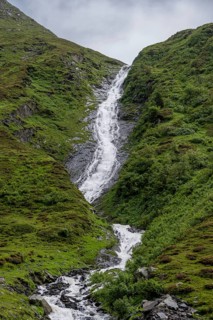 Mountain stream, waterfall, Schlegeisgrund, Berliner Hoehenweg, Zillertal Alps, Tyrol, Austria,