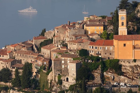 Eze, view of the Mediterranean, Cote d'Azur, Provence, France, Europe
