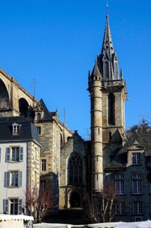 Place des Otages, Saint Melaine church, Morlaix Montroulez, Finistere Penn Ar Bed department,