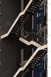 Emergency stairs on the facade of a building