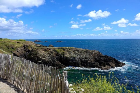 Cliffs at the Pointe Saint-Mathieu, Plougonvelin, Finistere department, Brittany region, France,