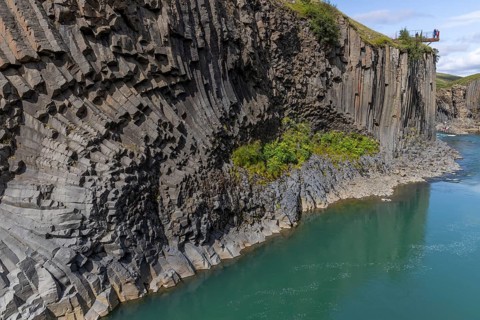 Studlagil Canyon, basalt columns, largest collection of basalt columns in Iceland, Iceland, Europe