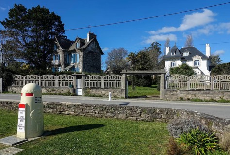 Wilhelminian-style villas on the seafront promenade of Plougonvelin on the Atlantic coast at the