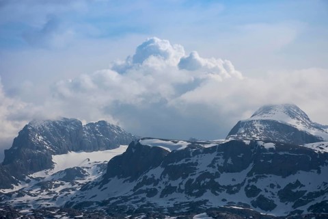Amazing mountains panorama from 5 Fingers viewing platform in the shape of a hand with five fingers
