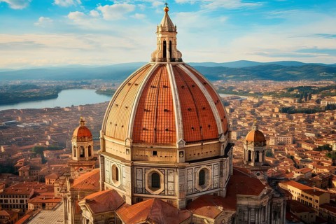 Florence dome viewed from above, Italy, AI Generated, AI generated, Europe