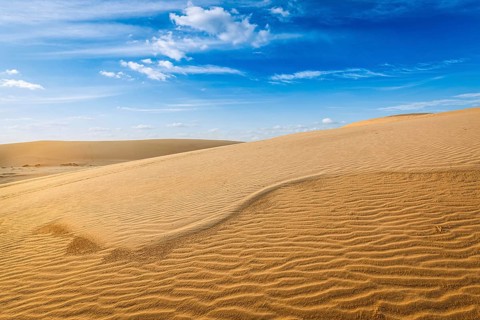 White sand dunes on sunrise, Mui Ne, Vietnam, Asia