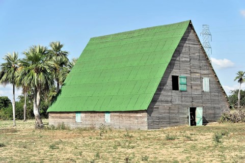 Tobacco drying house, near Vinales, Valle de Vinales, Cuba, Greater Antilles, Caribbean, Central