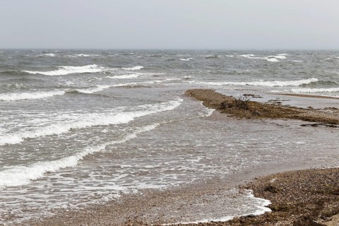Stormy weather, waves in the Gulf of Saint Lawrence, Gaspesie, Province of Quebec, Canada, North
