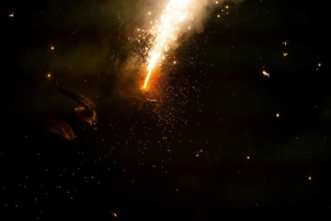 Devils, Perchten, Trebesing devils, fire, torches, Trebesing, Carinthia