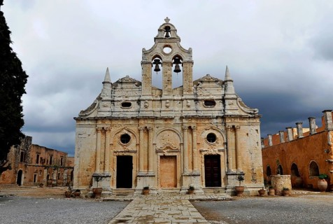 Monastery church, Arkadi Monastery, Moni Arkadi, National Monument, Crete, Greece, Europe