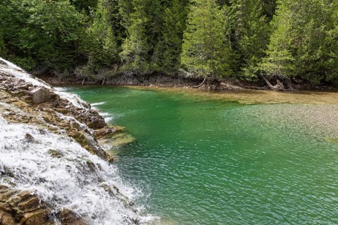 Emerald Falls, Portage River, Gaspesie, Province of Quebec, Canada, North America