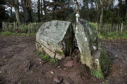 Merlin's menhir, tombeau de Merlin, Broceliande at Paimpont, Brittany, France, Europe