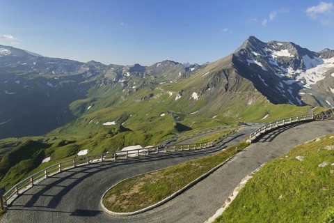 View from the Edelweissspitze over the Grossglockner High Alpine Road,