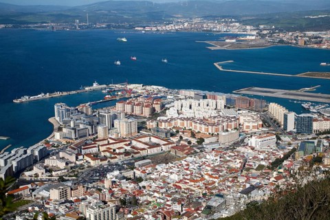 High density modern apartment block housing, Gibraltar, British overseas territory in southern