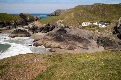 Coastal scenery near Kynance Cove, Lizard Peninsula, Cornwall, England, UK
