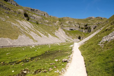 Gordale Scar carboniferous limestone gorge, Yorkshire Dales national park, England, UK
