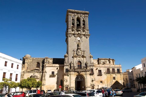 Tower of church Santa Maria de la Asuncion, Plaza del Cabildo, Arcos de la Frontera, Cadiz