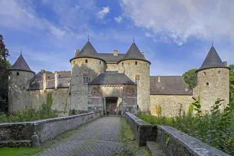 Chateau de Corroy-le-Chateau, 13th century medieval castle near Gembloux in the province of Namur,