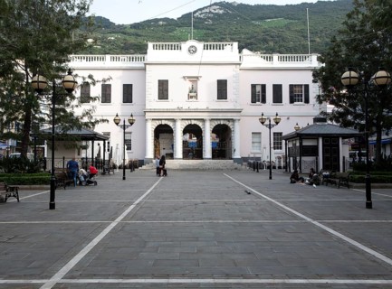 John Mackintosh Square and Parliament House building, Gibraltar, British overseas territory in