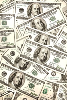 Dollar notes. in 100 dollar notes, USD, US dollars, Studio