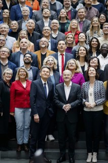 SPD parliamentary group in the Bundestag as part of a group photo in the Paul Loebe House. In the