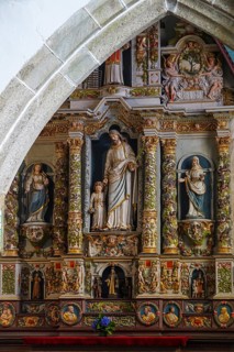 Baroque-style right side altar, Enclos Paroissial parish of Guimiliau, Finistere Penn ar Bed