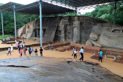 Giant Buddha stone statues, Gal Viharaya, UNESCO World Heritage Site, the ancient city of