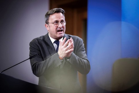 Xavier Bettel, Foreign Minister of the Grand Duchy of Luxembourg, recorded during a press