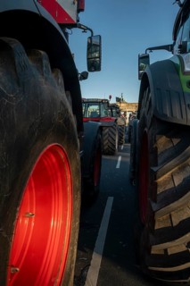 Germany, Berlin, 08.01.2024, Protest by farmers in front of the Brandenburg Gate, nationwide