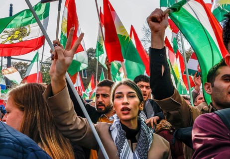 Thousands of Iranians demonstrate in Berlin to support the protests in Iran. The demonstration was