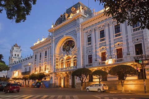 Chuquisaca Governorship Palace in republican architecture style in the city Sucre, constitutional