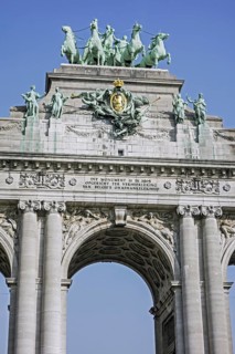 Triumphal arch at the Parc du Cinquantenaire, Jubelpark in Brussels, Belgium, Europe