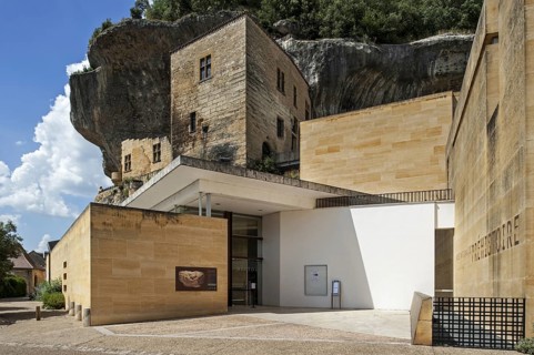 Entrance of the Musee national de Prehistoire, museum about prehistoric life at Les