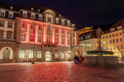 Town Hall and Registry Office, Marktplatz, Heidelberg, Baden-Wuerttemberg, Germany, Europe