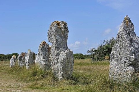 Megalithic standing stones, Alignements de Lagatjar at Crozon, Camaret-sur-Mer, Finistere,