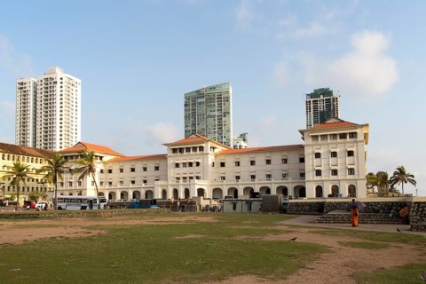 Frontage of the Galle Face hotel, Colombo, Sri Lanka, Asia