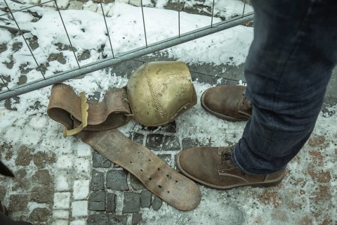 Cowbell of a demonstrator at the central rally, farmers' protest, Odeonsplatz, Munich, Upper