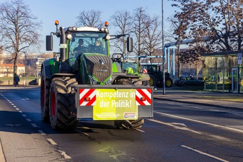 Farmers' protest action, Dresden, Saxony, Germany, Europe