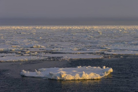 Pack ice in the Hinlopenstretet, Hinlopenstreet, strait between Spitsbergen and Nordaustlandet in