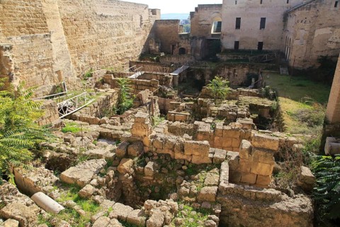 Roman archaeological site in the Alcazar de los Reyes Cristianos, Alcazar, Cordoba, Spain, Europe