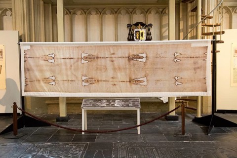 Replica of the Turin shroud, Saint John cathedral church, 's-Hertogenbosch, Den Bosch, North