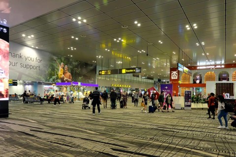 Interior view of Terminal 3, Duty Free Shops, Changi Airport Singapore, Singapore, Asia