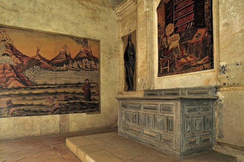 Chapel of the Catalan fortress Fort de Salses at Salses-le-Chateau, Pyrenees, France, Europe