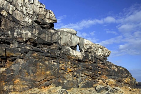 The Mittelsteine near Weddersleben, part of the Teufelsmauer, Devil's Wall, sandstone rock