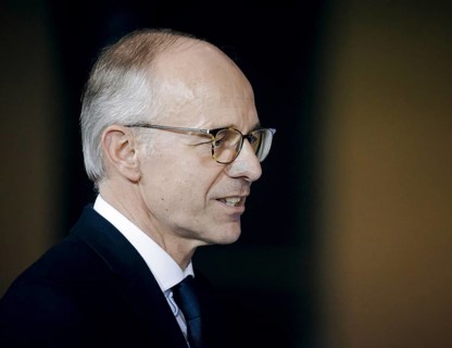 Luc Frieden, Prime Minister of the Grand Duchy of Luxembourg, recorded at a press conference after