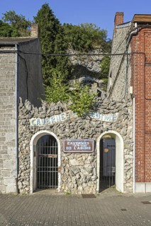 Entrance to the Caverne de l'Abime, Cavern of the Abyss, karst cave in the village Couvin, province