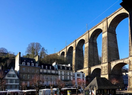 Place des Otages, viaduct of the Paris-Brest railway line, Morlaix Montroulez, Finistere Penn Ar