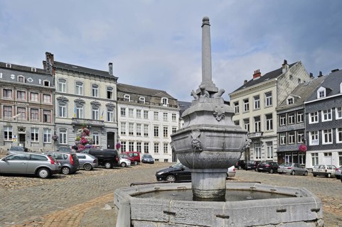 Pillory at the square place Saint-Remacle at Stavelot, Ardennes, Belgium, Europe
